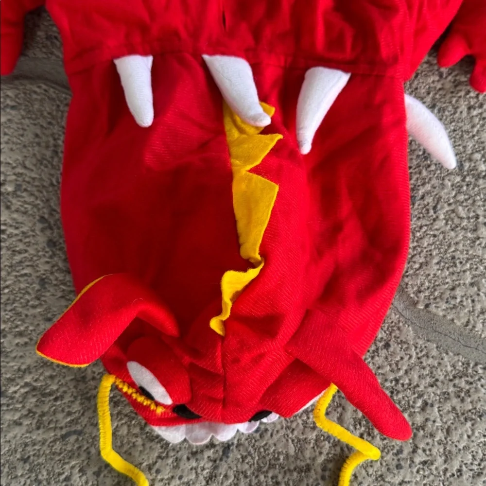 Zack & Zoey red yellow Chinese dragon dog costume size large
